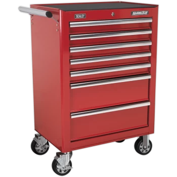 image of Sealey Rollcab 7 Drawer Ball Bearing Runners Red