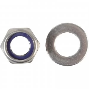 Image of Forgefix Stainless Steel Nyloc Nuts and Washers M12 Pack of 6
