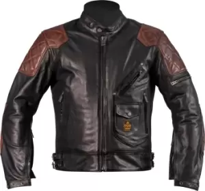 image of Helstons Chuck Motorcycle Leather Jacket, black-brown Size M black-brown, Size M