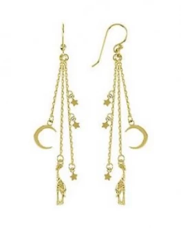 image of Sara Miller 18Ct Gold Plated Giraffes In The Night Drop Earrings