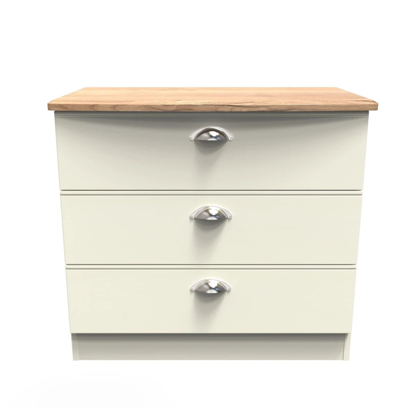 Image of Ready Assembled 2 U Albert 3 Drawer Chest (Ready Assembled) Cream