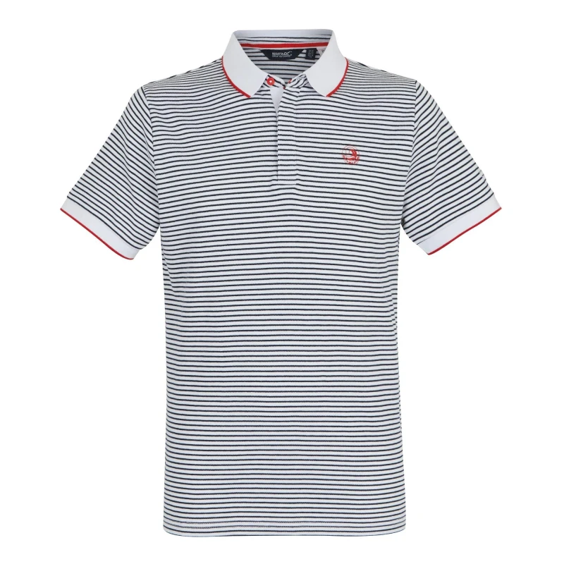 Image of Regatta Mens Short-Sleeve Polo Shirt White/Navy Stri male M