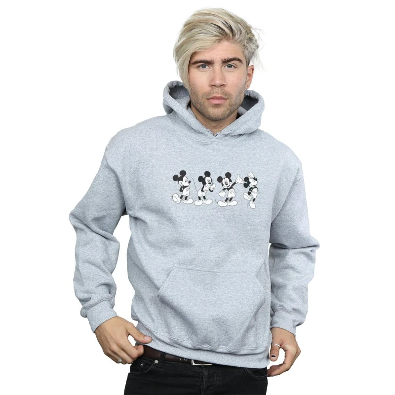 Image of Disney Men Mickey Mouse Four Emotions Hoodie in Grey Size: large Grey L Male 5057864229554