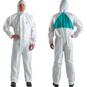 Image of 4520C Protective White/Green Coveralls CE Type 5/6 (2XL) - 3M