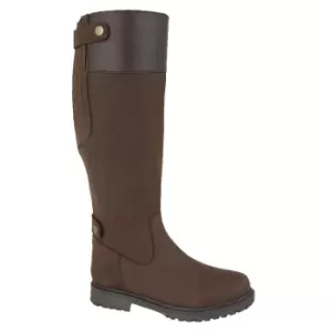 Image of Woodland Womens/Ladies Harper Waxy Leather Country Boot (8 UK) (Dark Brown)