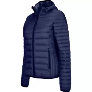 Kariban Womens/Ladies Lightweight Hooded Padded Jacket (S) (Navy)