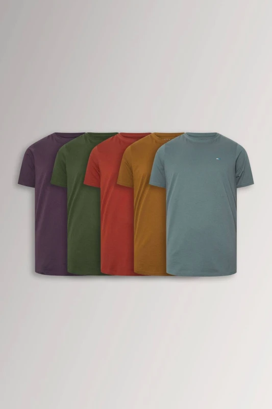 Image of BadRhino BadRhino Men 5 Pack Extra Long T-Shirts in Brown Size: 3X-Large Brown 3X-Large Male 5063589421432
