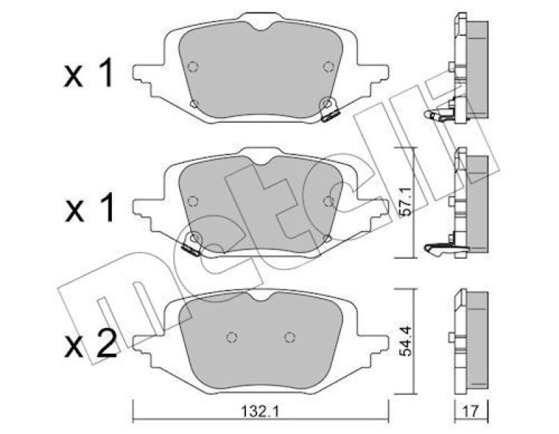 Image of METELLI Brake pad set METELLI 22-1397-0