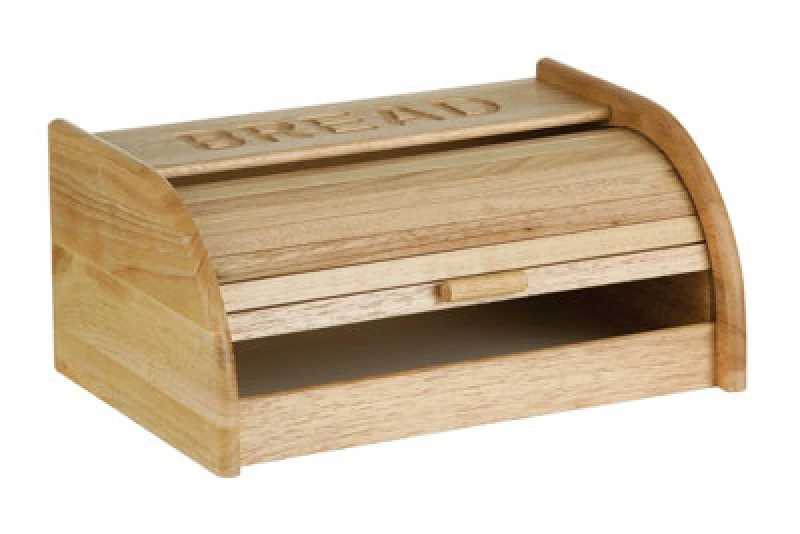 Image of Premier Housewares Rubberwood White Base Bread Bin Natural unisex