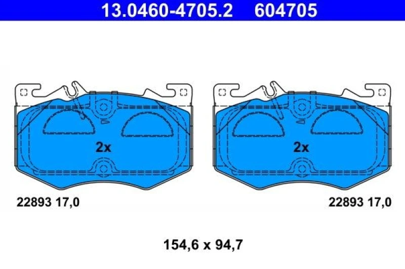 Image of Brake pad set ATE 13.0460-4705.2