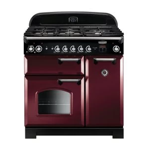 image of Rangemaster CLA90DFFCYC 116510 CLASSIC 90cm DF Range Cooker CranberryChrome