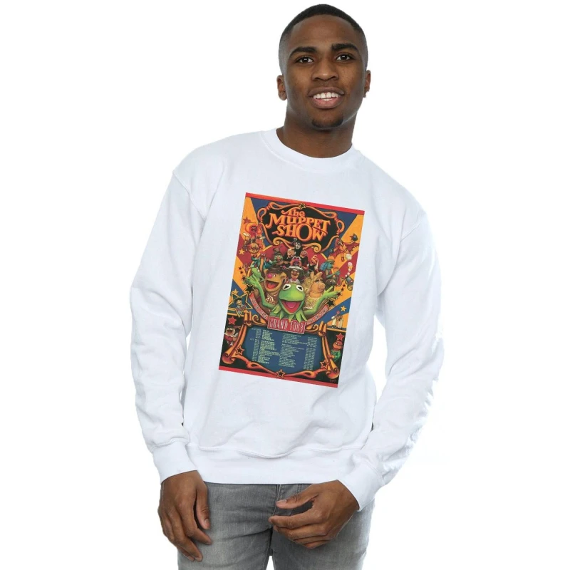 Image of Disney Men The Muppets The Muppet Show Poster Sweatshirt in White Size: Small White S Male 5059308619198