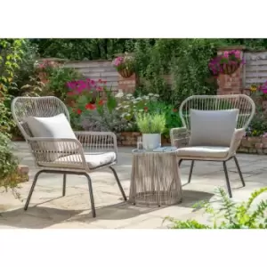 image of Norfolk Leisure Elland Bistro Set - Grey/Beige