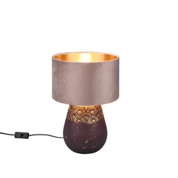 image of Kiran Modern Table Lamp with Round Shade Brown