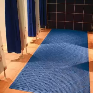Image of Flexi-Deck Textured PVC Swimming Pool Matting Tile - Female Edge - 13mm thick - Pack of 3