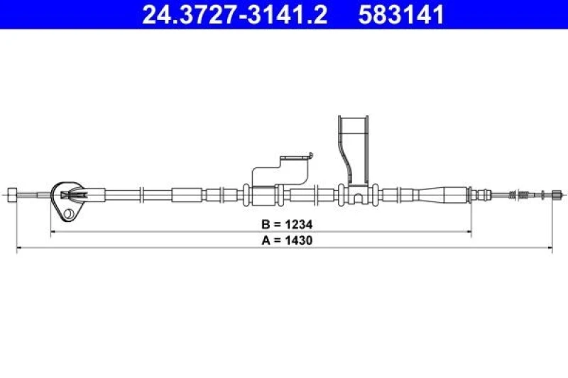 Image of Handbrake cable ATE 24.3727-3141.2