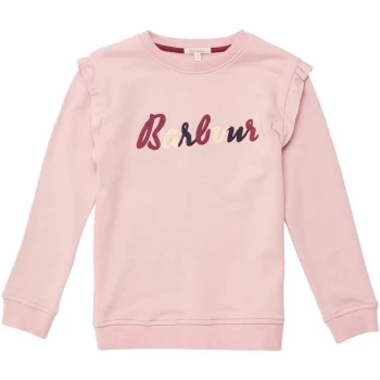 image of Barbour Girls Otterburn Sweatshirt - Pink PI15