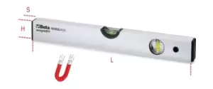 Image of Beta Tools 1696B Aluminium Spirit Level Magnetic Base 600mm 016960206