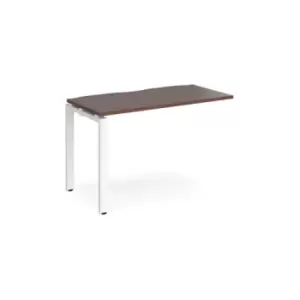 Image of Bench Desk Add On Rectangular Desk 1200mm Walnut Tops With White Frames 600mm Depth Adapt