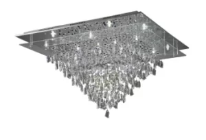 Image of Amaris Flush Ceiling 14 Light Polished Chrome, Crystal