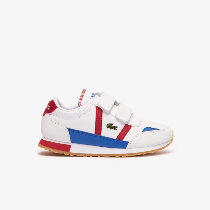 Image of Lacoste Childrens Partner Trainers - White red White red C12.5