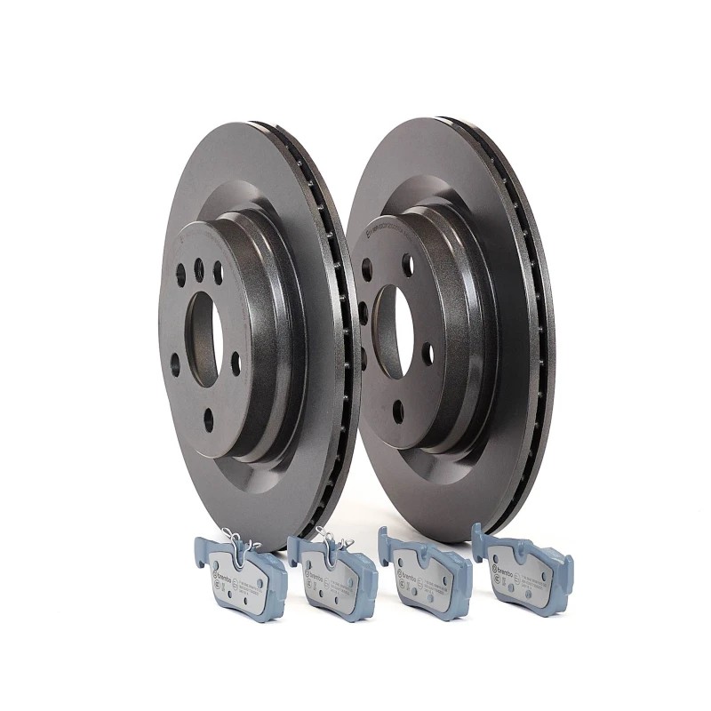 Image of BREMBO KT 08 063 Brake disc and pads set BEYOND LINE - EV Brake Disc Type: internally vented, prepared for wear warning indicator, with anti-squeak pl