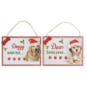 Santa Paws Wish List Clip Plaque Dog