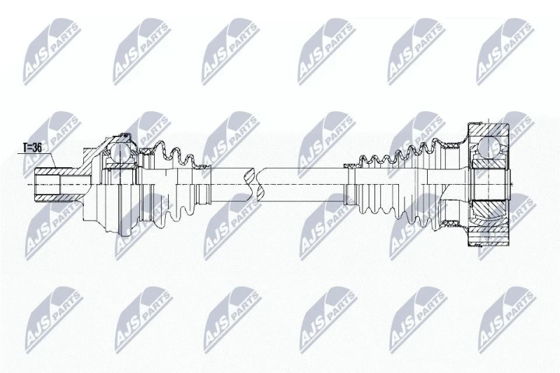 Image of NTY NPW-WW-087 Drive shaft Rear Axle Right Drive Shaft (13)