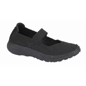 Image of Dek Womens/Ladies Elasticated Interlaced Bar Shoes (3 UK) (Black)