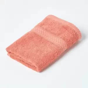 Image of HOMESCAPES Turkish Cotton Face Cloth, Burnt Orange - Burnt Orange