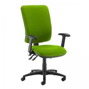 Image of Senza extra high back operator chair with folding arms - Madura Green