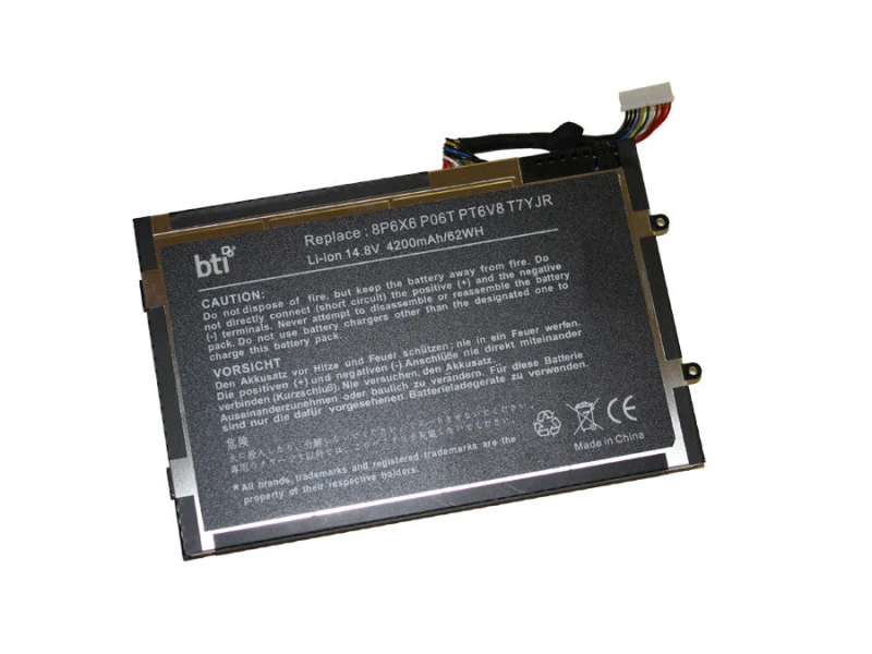 Image of BTI BTI 63Wh 4 cell PT6V8 compatible battery for DELL ALEINWARE M14X Alienware M14X R2 Alienware M14X R1 Alienware M14X Alienware M11X R3 PT6V8-BTI