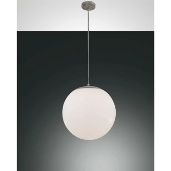 Image of Fabas Luce Lighting - Fabas Luce Bong Globe Pendant Ceiling Lights White Glass, E27