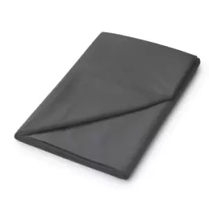 image of 50/50 Plain Dye Percale Single Flat Sheet, Charcoal