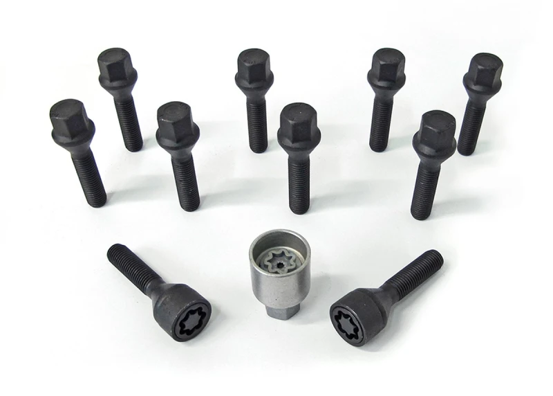 Image of H&R B1252801SET Wheel Bolt Wheel screw-set M12 taper head 60° Spanner Size: 17 mm, Thread Size: M12 Wheel Bolt (2070)