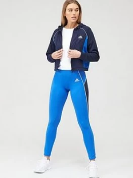 Image of adidas Hood & Tight Tracksuit - Navy Size M Women
