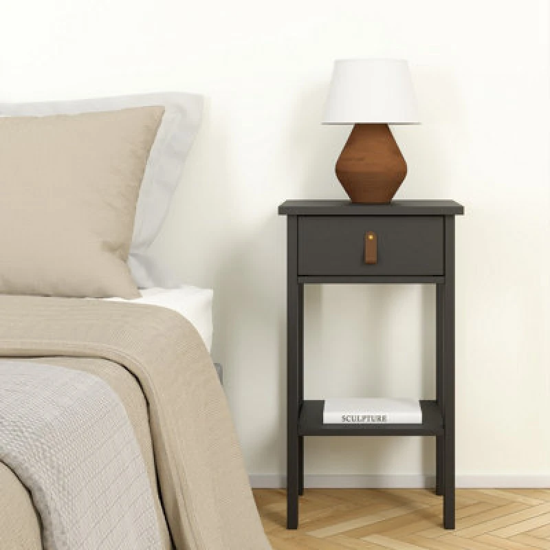 Image of Furniture To Go Madrid Bedside Table with 1 Drawer Black