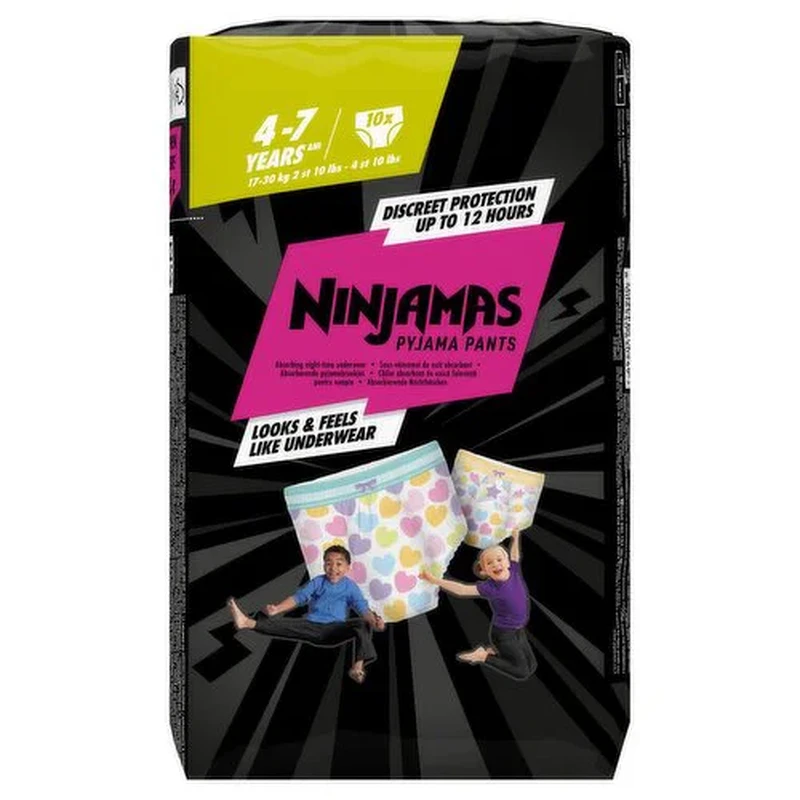 Image of Pampers Ninjamas Pyjama Pants Unisex Spaceships 4 - 7 Years 10 Pyjama Pants 112711659