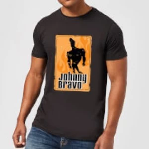 Image of Johnny Bravo Fire Mens T-Shirt - Black - M