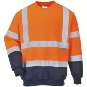 image of Portwest B306 - Hi-Visibility Orange Sz 4XL Two Tone Hi-Vis Sweatshirt Work Jumper - Hi-Visibility Orange