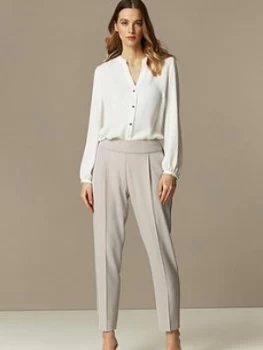 Image of Wallis Pull-on Trouser - Grey, Silver, Size 10, Women