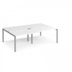 image of Adapt II Sliding top Double Back to Back Desk s 2400mm x 1600mm - silve