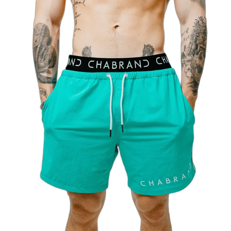 Image of Wide elastic swim shorts Chabrand Vert Male L