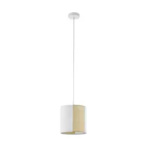 Image of Hanging Ceiling Pendant Light White Seagrass 1x 40W E27 Hallway Feature Lamp