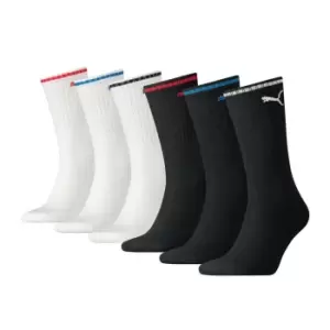 image of Puma Crew Stripe 6 Pack Socks - Multi