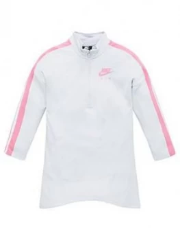 Image of Nike Sportswear Air Older Girls 1/2 Zip Dress - Off White, Size XS, 6-8 Years, Women