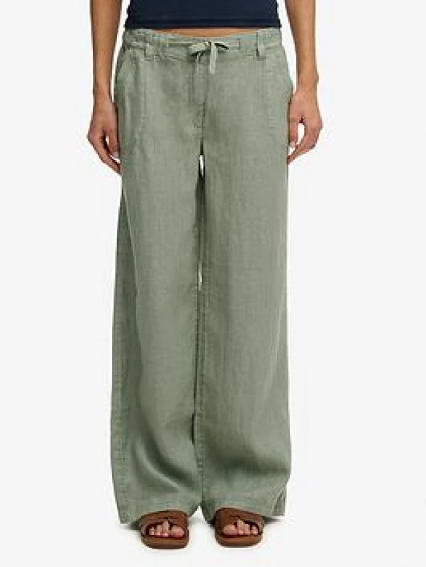 Image of Superdry Womens linen Trousers Superdry Vert Female XS