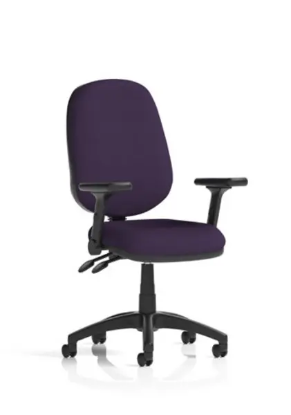 Image of Eclipse Eclipse Plus II Lever Task Operator Chair Bespoke Colour Tansy Purple With Height Adjustable And Folding Arms KCUP1731