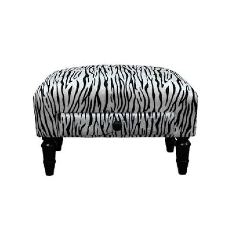 Image of MSL White TIGER FABRIC FOOTSTOOL WITH DRAWER