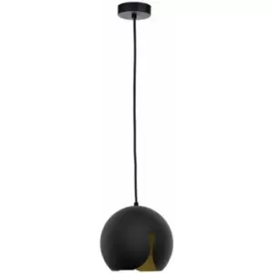 Keter Lighting - Keter Malaga Dome Pendant Ceiling Light Small Black, 20cm, 1x E27